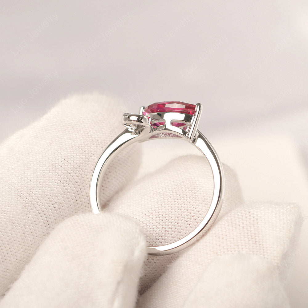 Ruby Ring Swan Engagement Ring - LUO Jewelry