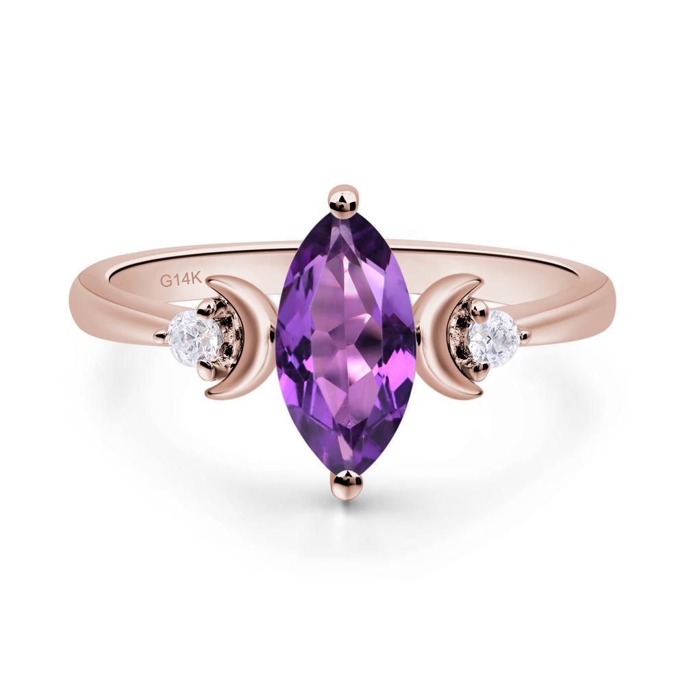 Moon Inspired Amethyst Engagement Ring - LUO Jewelry #metal_14k rose gold