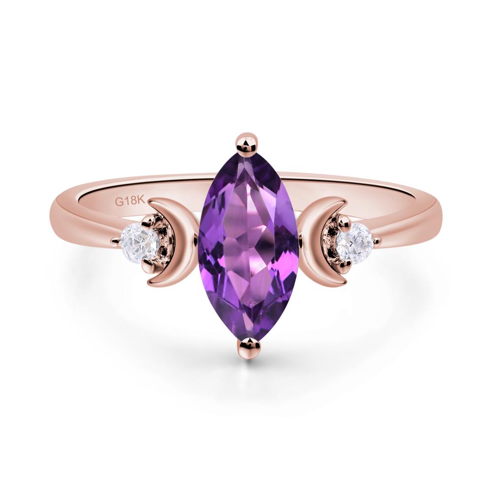 Moon Inspired Amethyst Engagement Ring - LUO Jewelry #metal_18k rose gold