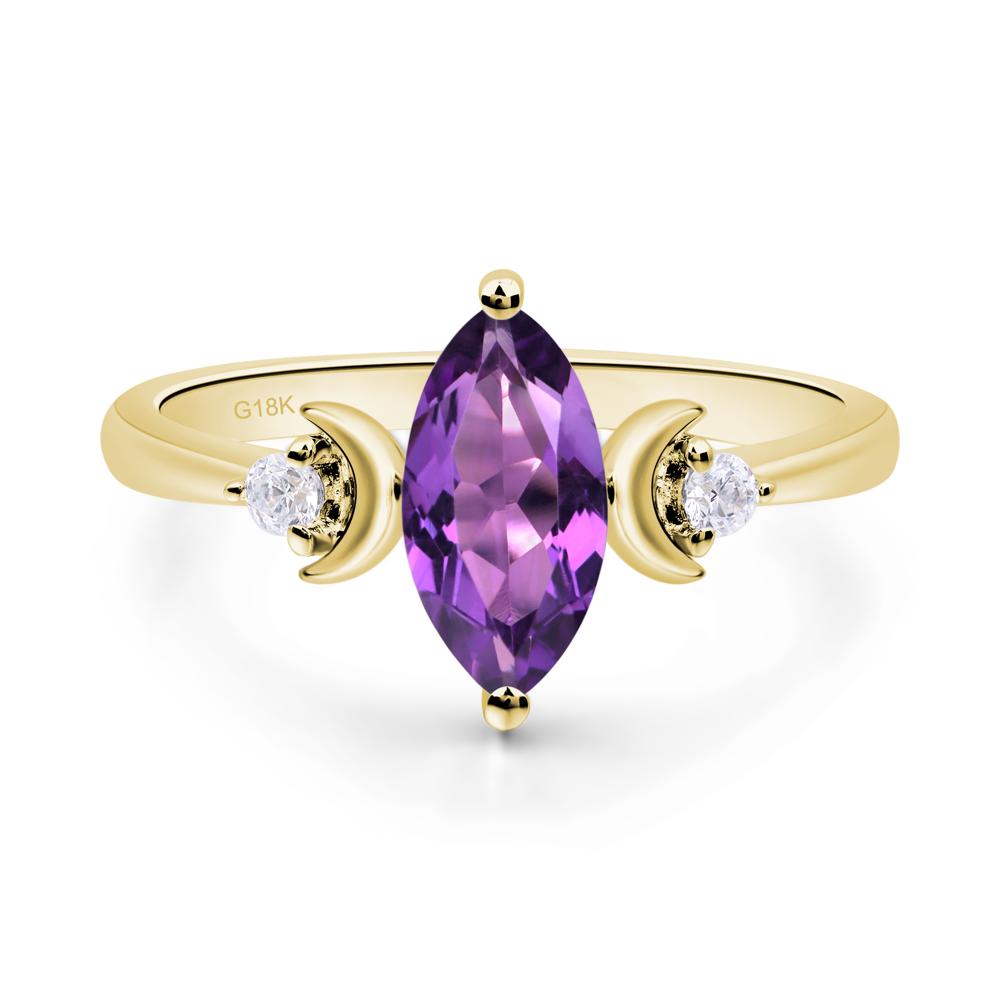 Moon Inspired Amethyst Engagement Ring - LUO Jewelry #metal_18k yellow gold