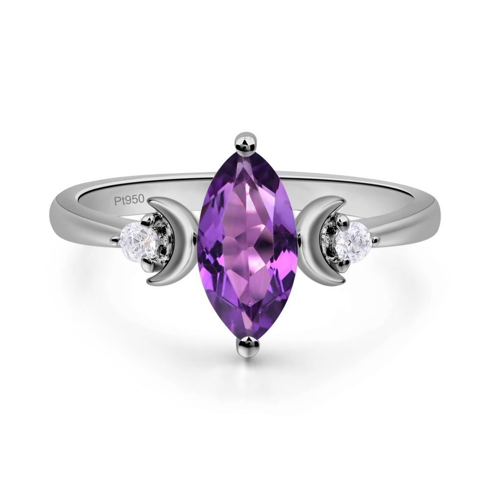 Moon Inspired Amethyst Engagement Ring - LUO Jewelry #metal_platinum
