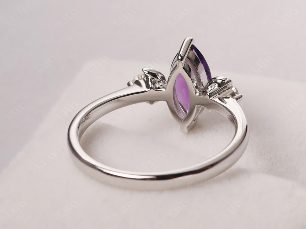Marquise Cut Amethyst Moon Ring - LUO Jewelry