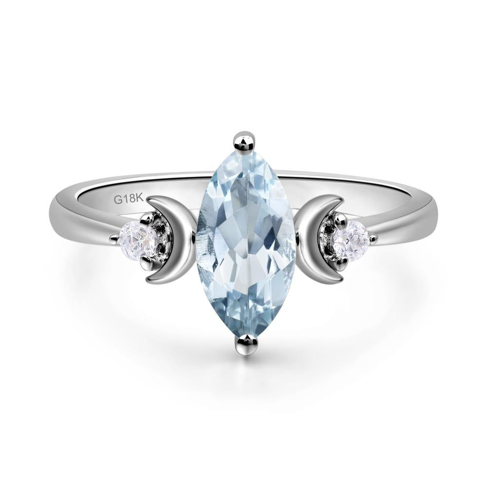 Moon Inspired Aquamarine Engagement Ring - LUO Jewelry #metal_18k white gold