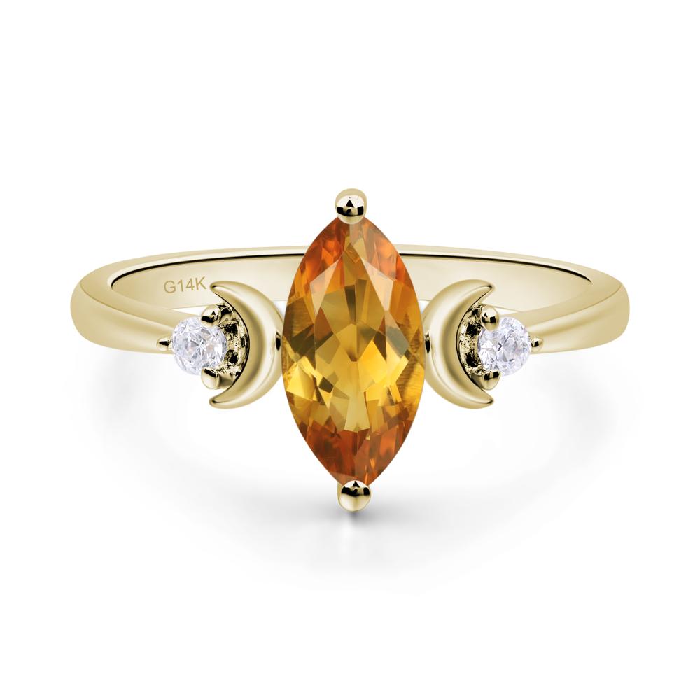 Moon Inspired Citrine Engagement Ring - LUO Jewelry #metal_14k yellow gold