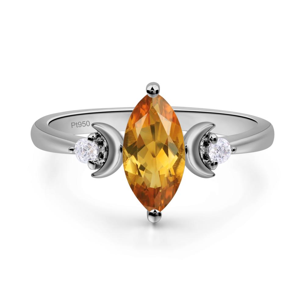 Moon Inspired Citrine Engagement Ring - LUO Jewelry #metal_platinum