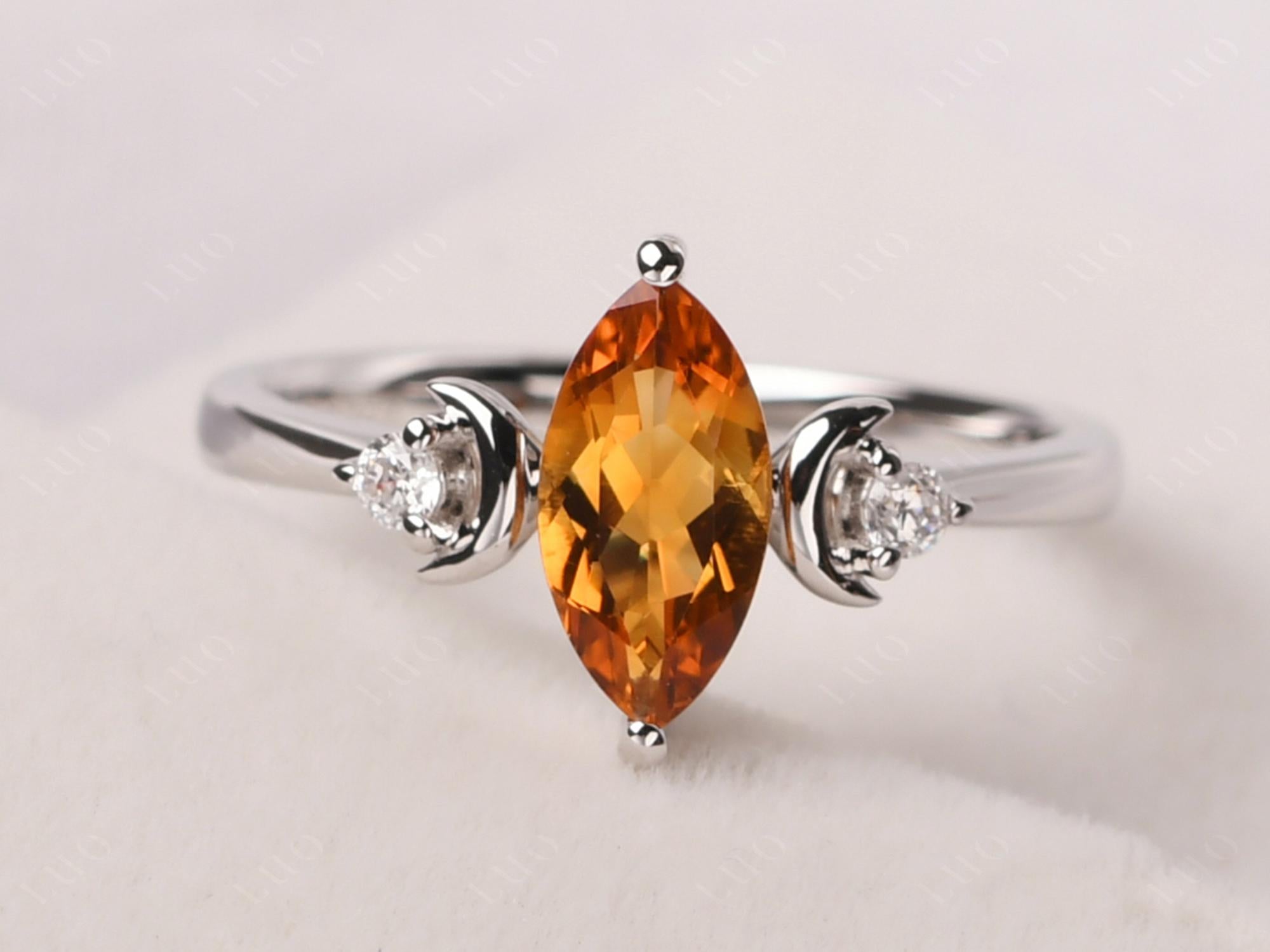 Moon Inspired Citrine Engagement Ring - LUO Jewelry