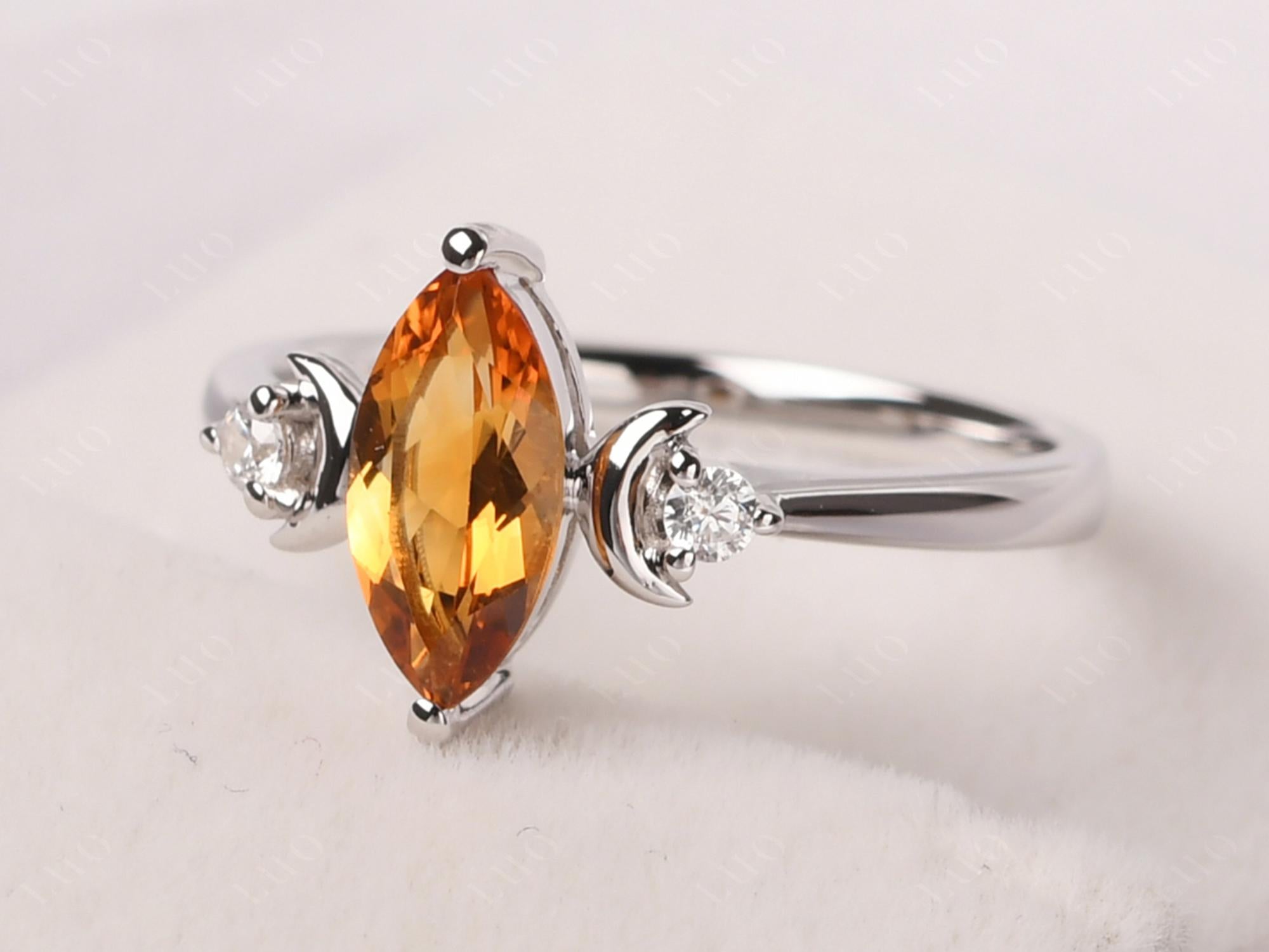 Moon Inspired Citrine Engagement Ring - LUO Jewelry