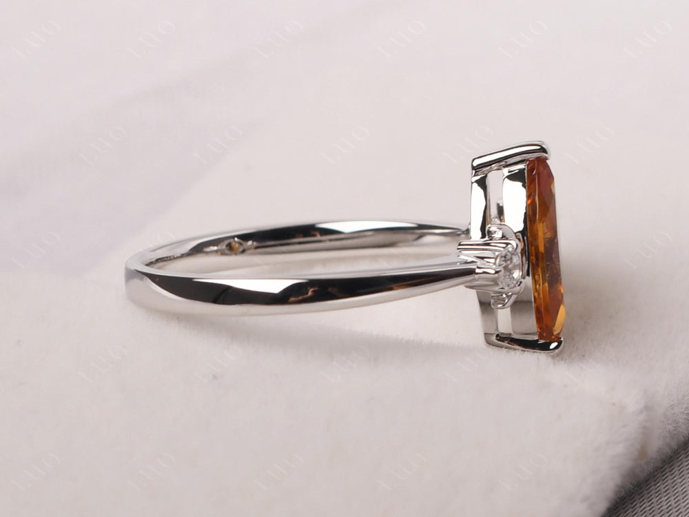Marquise Cut Citrine Moon Ring - LUO Jewelry