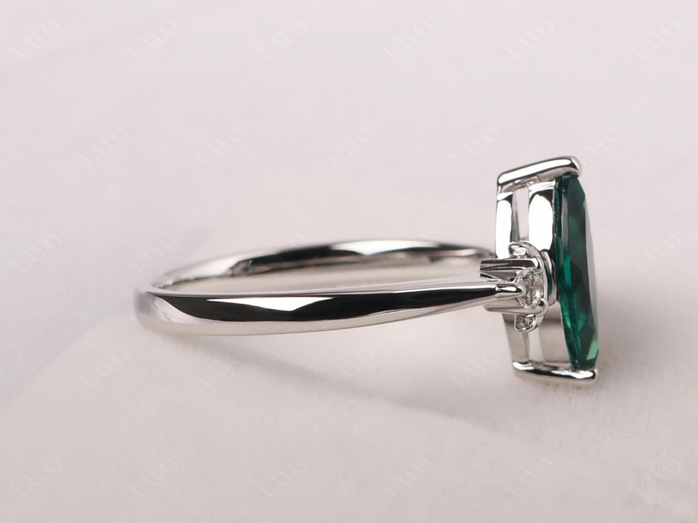 Marquise Cut Emerald Moon Ring - LUO Jewelry
