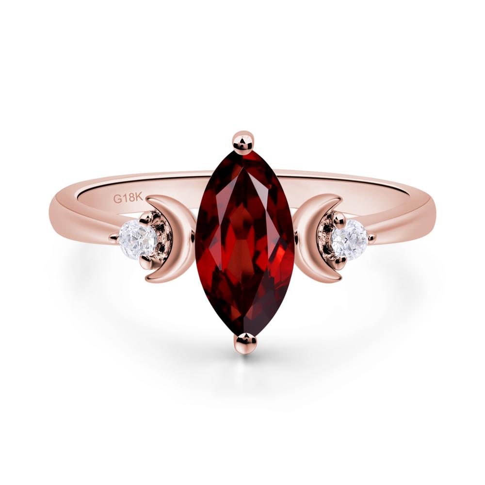 Moon Inspired Garnet Engagement Ring - LUO Jewelry #metal_18k rose gold