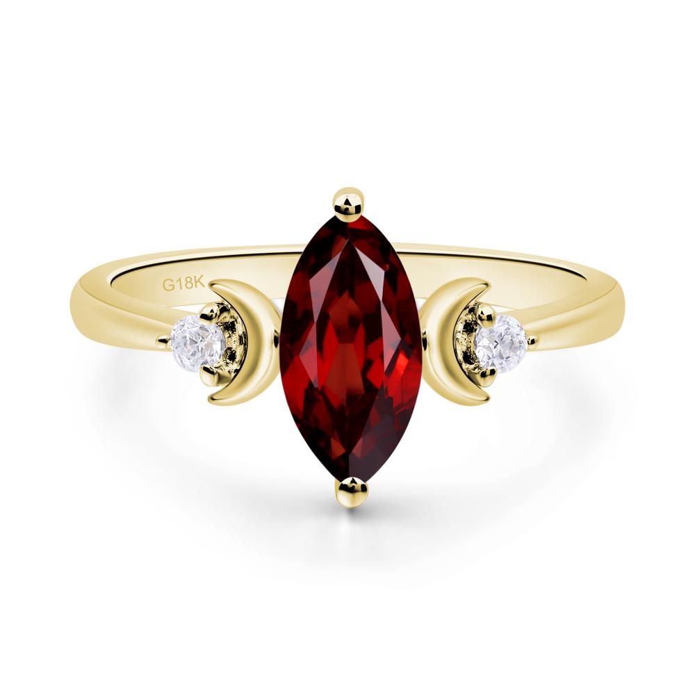 Moon Inspired Garnet Engagement Ring - LUO Jewelry #metal_18k yellow gold