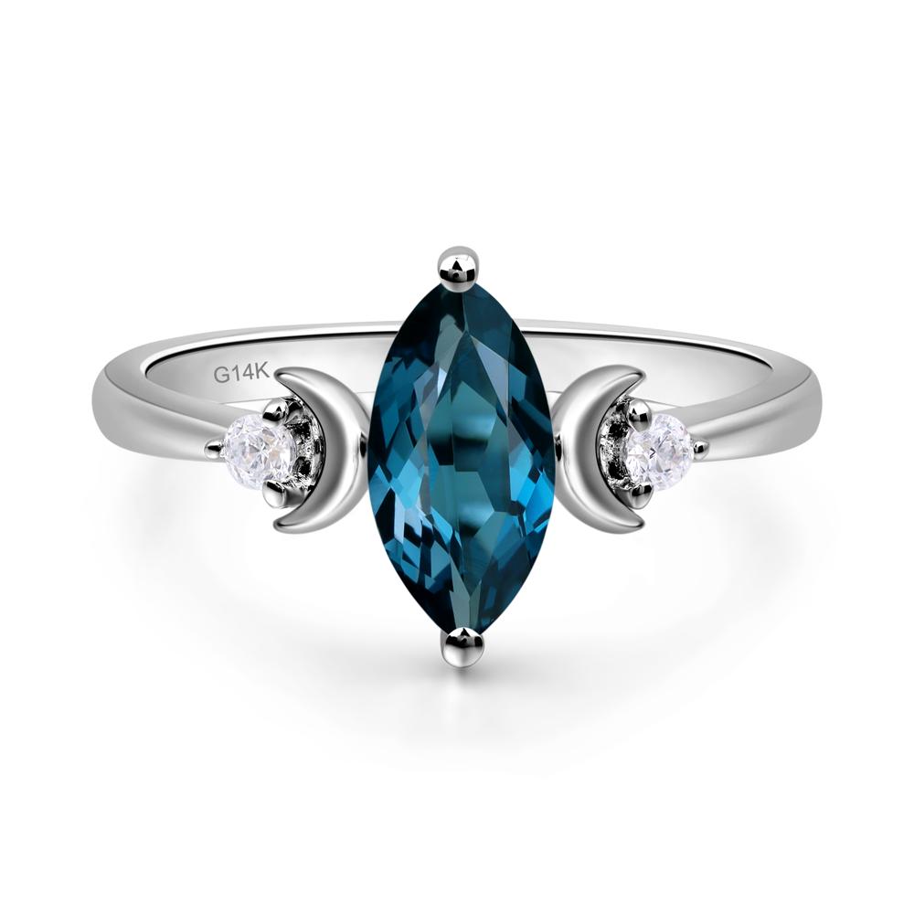 Moon Inspired London Blue Topaz Engagement Ring - LUO Jewelry #metal_14k white gold