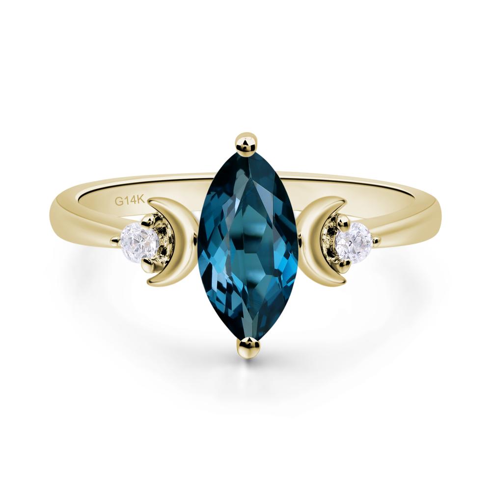 Moon Inspired London Blue Topaz Engagement Ring - LUO Jewelry #metal_14k yellow gold