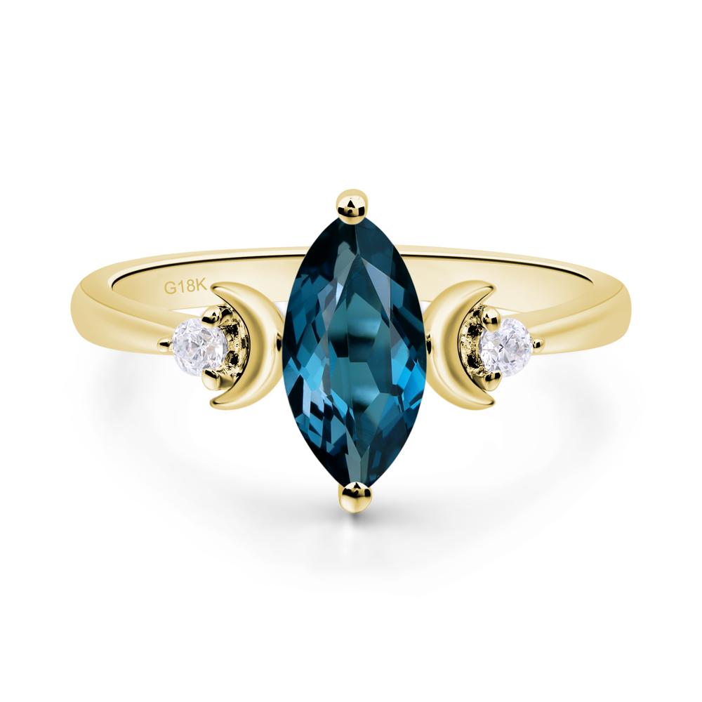 Moon Inspired London Blue Topaz Engagement Ring - LUO Jewelry #metal_18k yellow gold