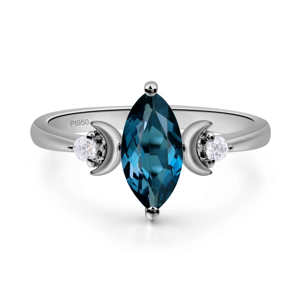 Moon Inspired London Blue Topaz Engagement Ring - LUO Jewelry #metal_platinum