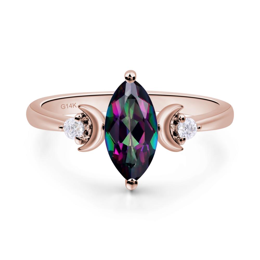 Moon Inspired Mystic Topaz Engagement Ring - LUO Jewelry #metal_14k rose gold