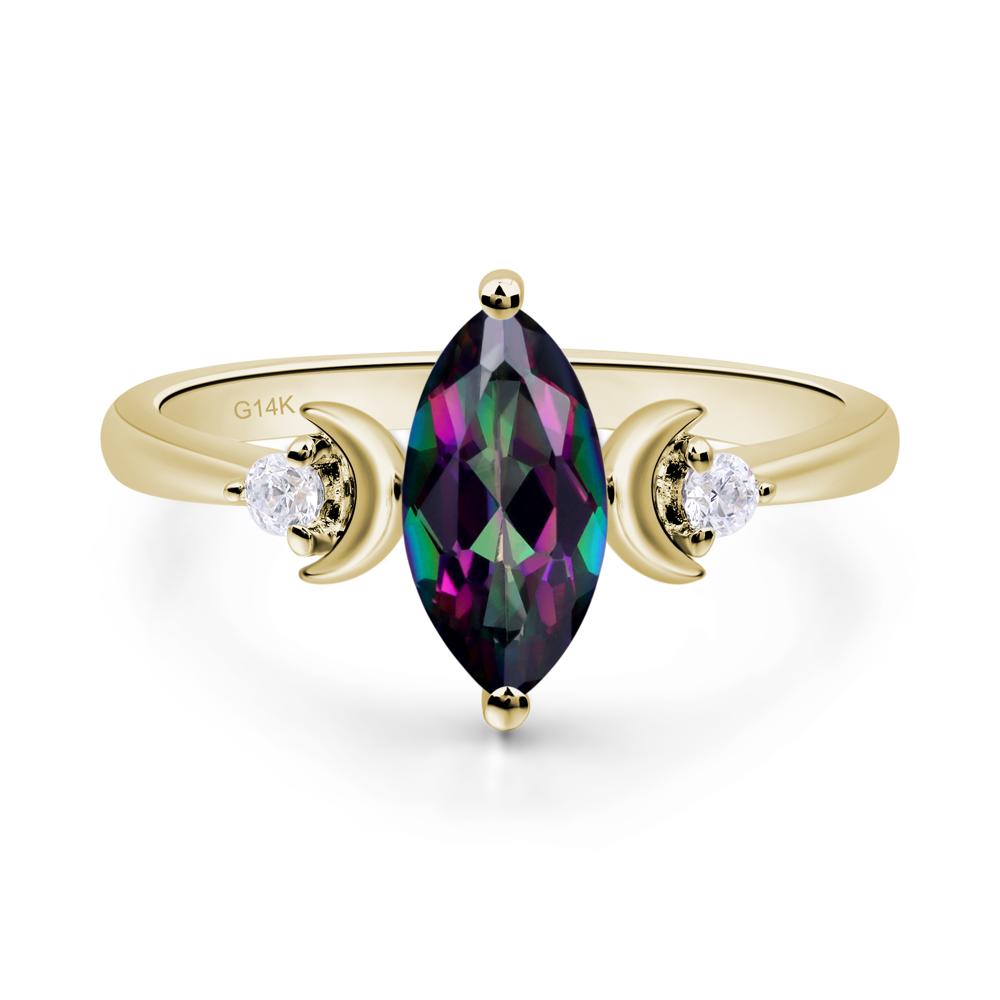 Moon Inspired Mystic Topaz Engagement Ring - LUO Jewelry #metal_14k yellow gold