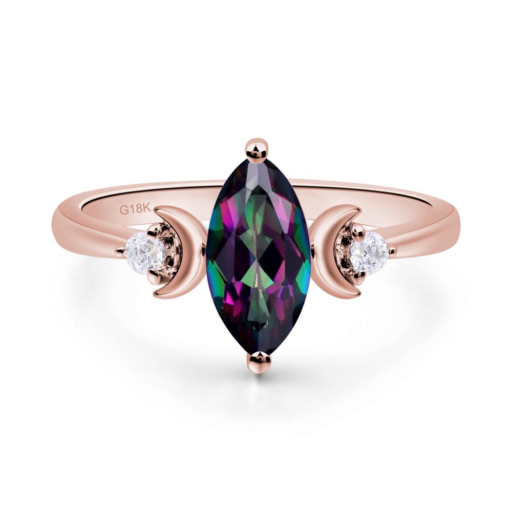 Moon Inspired Mystic Topaz Engagement Ring - LUO Jewelry #metal_18k rose gold