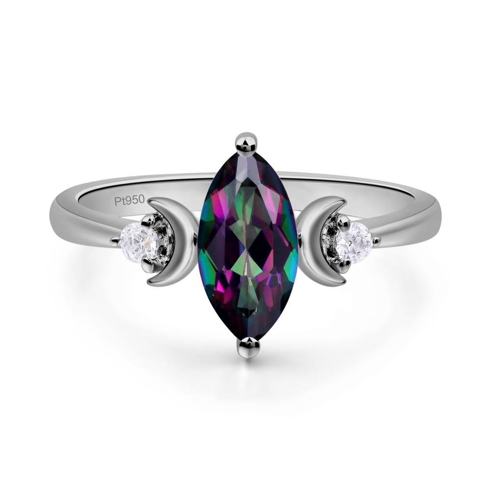 Moon Inspired Mystic Topaz Engagement Ring - LUO Jewelry #metal_platinum