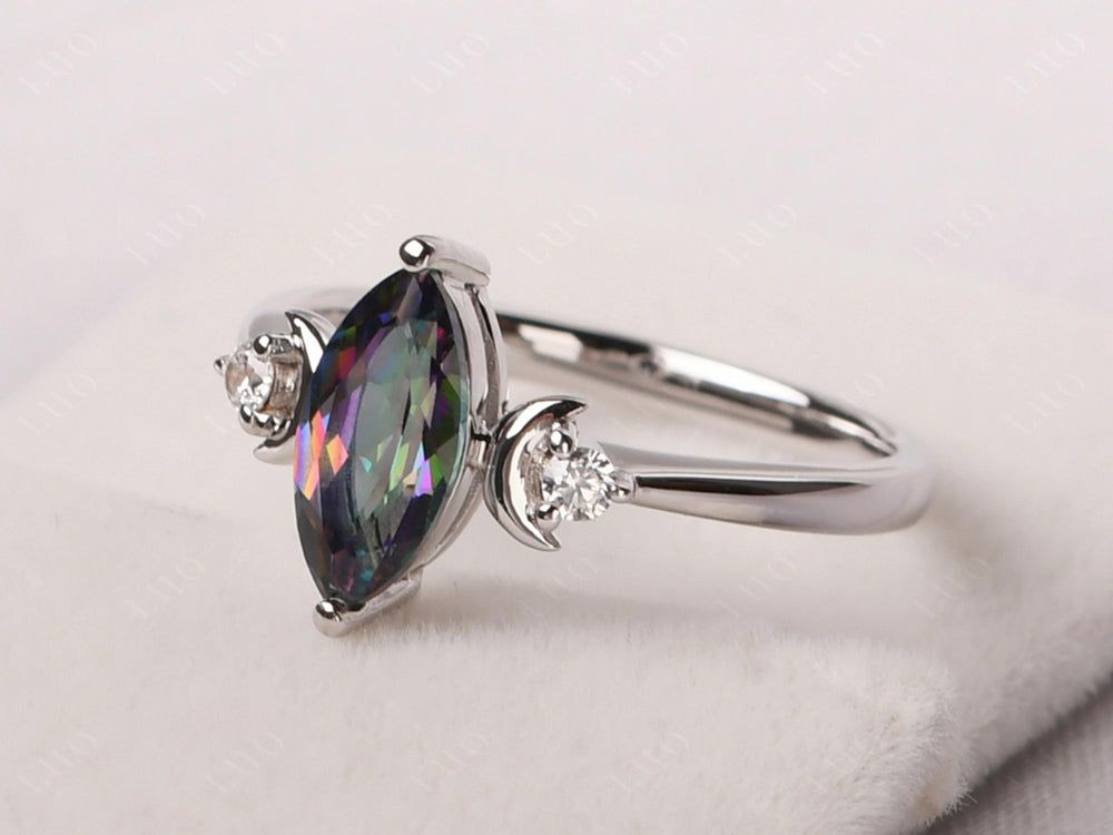 Marquise Cut Mystic Topaz Moon Ring - LUO Jewelry