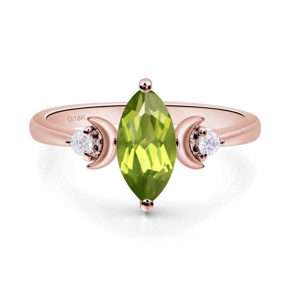 Moon Inspired Peridot Engagement Ring - LUO Jewelry #metal_18k rose gold