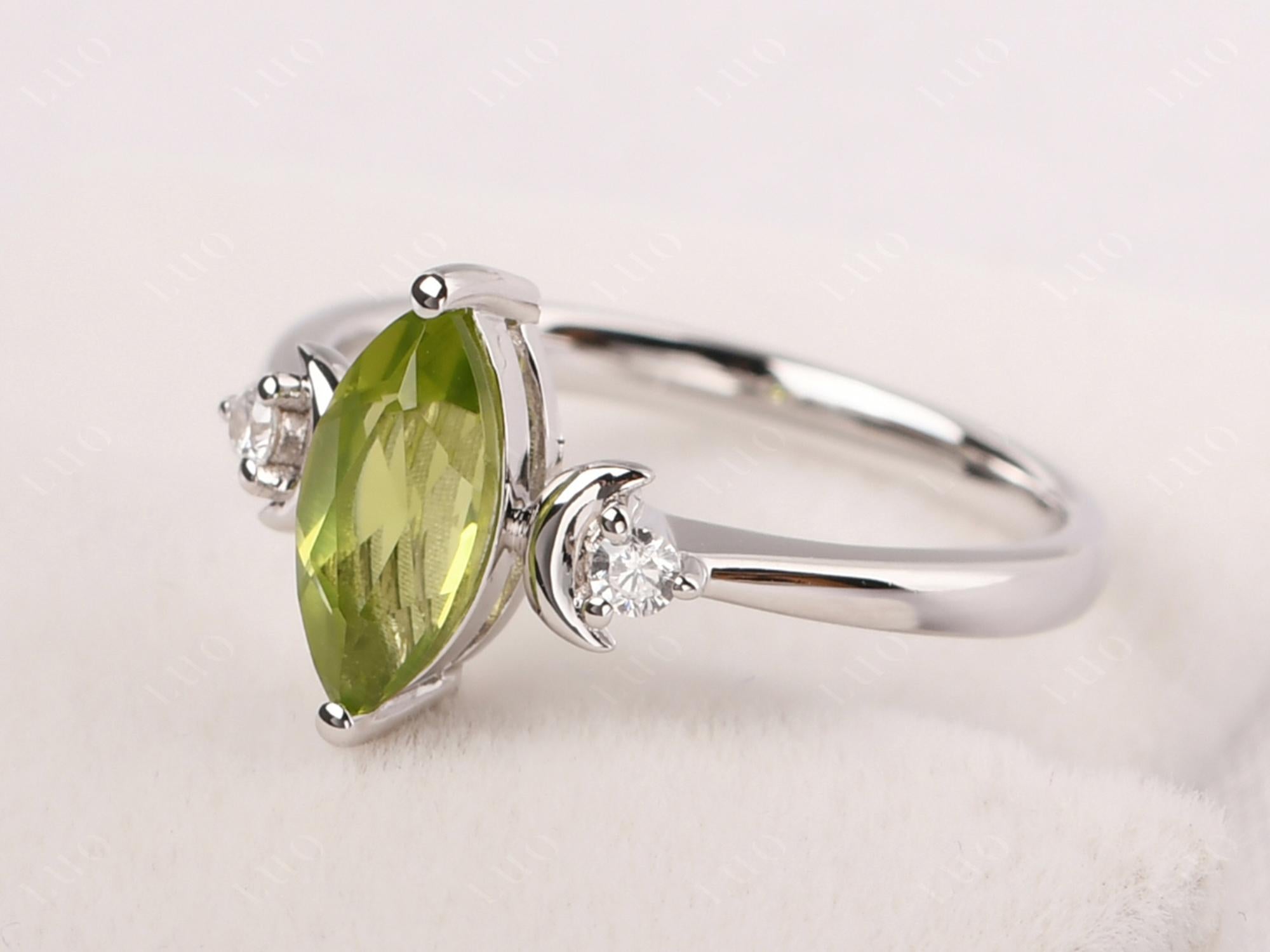 Moon Inspired Peridot Engagement Ring - LUO Jewelry