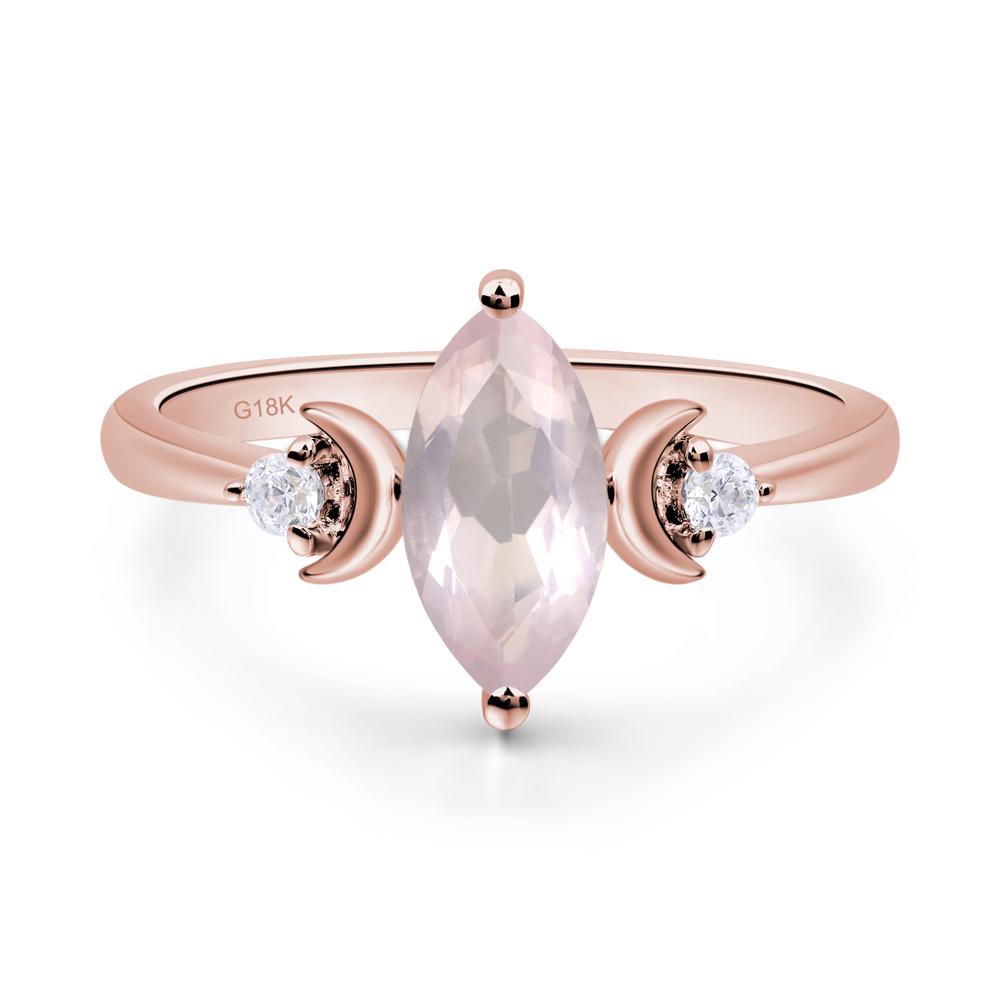 Moon Inspired Rose Quartz Engagement Ring - LUO Jewelry #metal_18k rose gold
