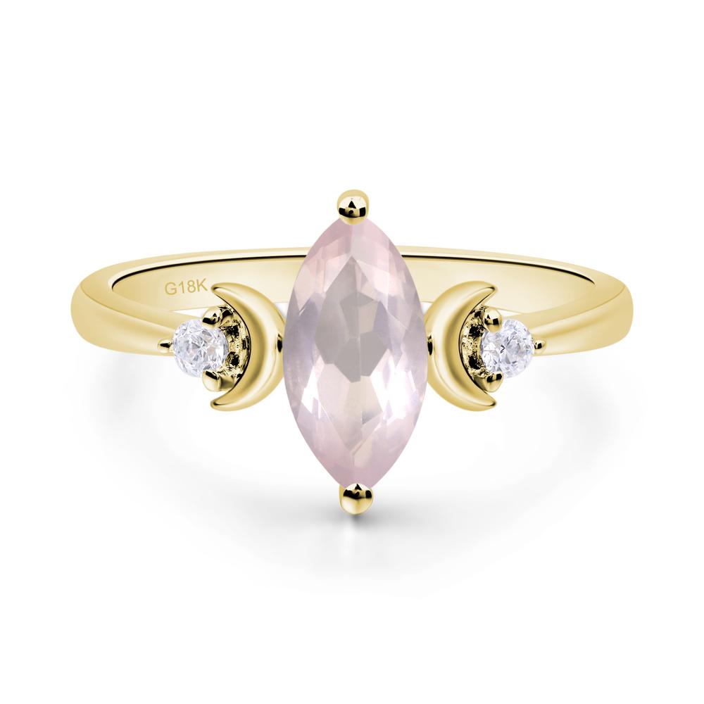 Moon Inspired Rose Quartz Engagement Ring - LUO Jewelry #metal_18k yellow gold