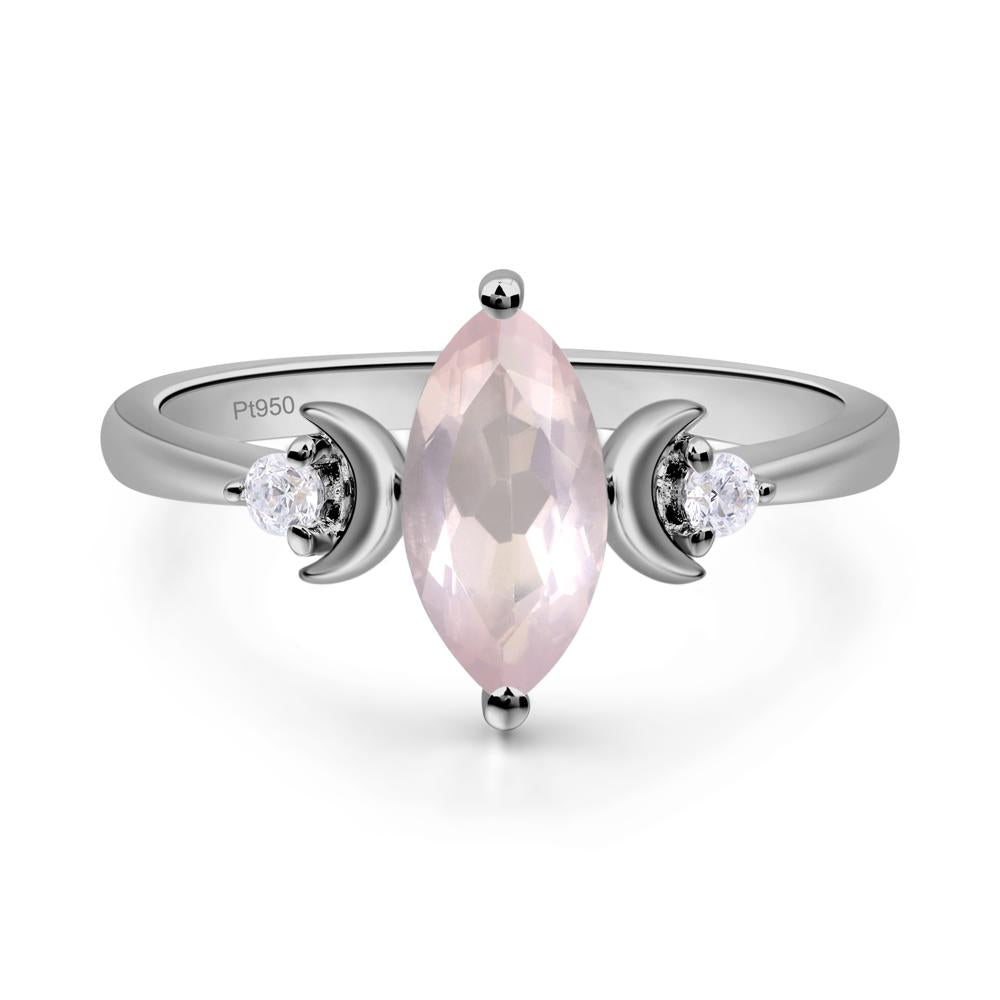 Moon Inspired Rose Quartz Engagement Ring - LUO Jewelry #metal_platinum