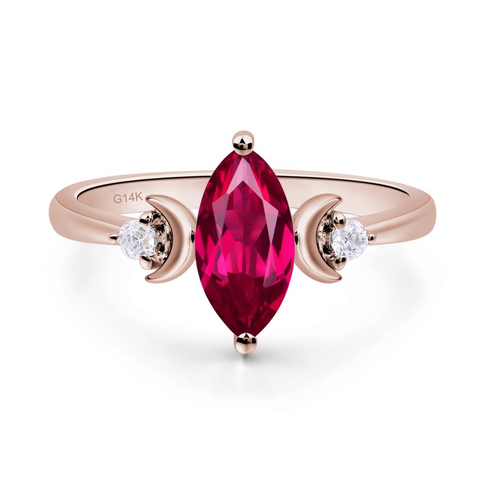 Moon Inspired Ruby Engagement Ring - LUO Jewelry #metal_14k rose gold