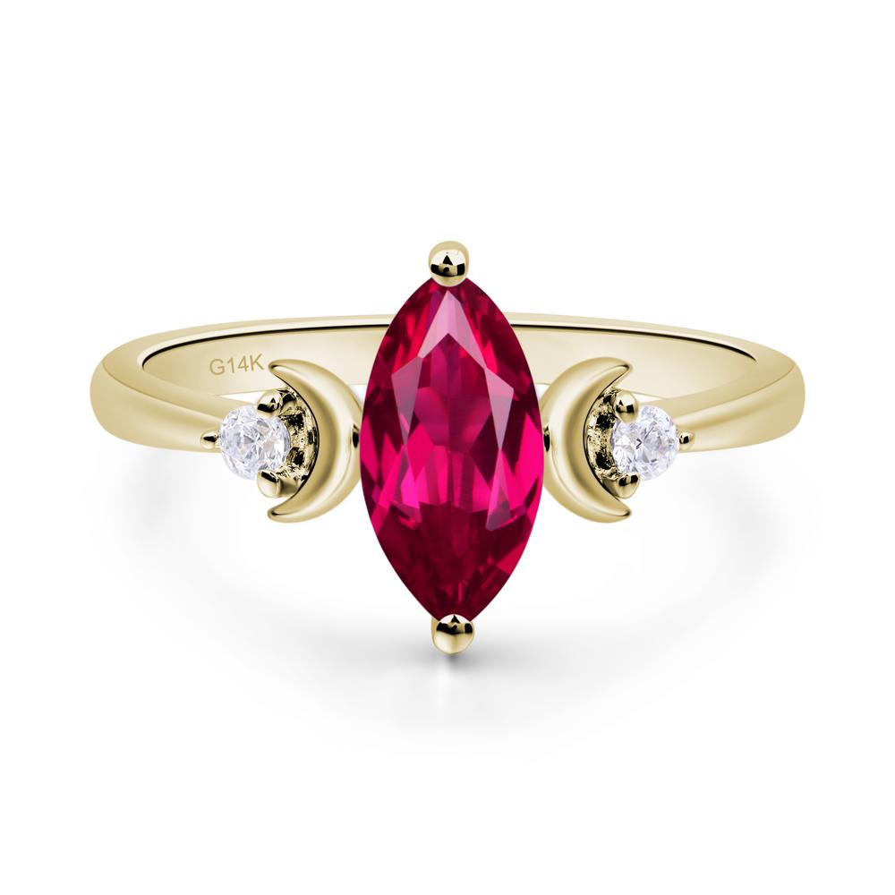 Moon Inspired Ruby Engagement Ring - LUO Jewelry #metal_14k yellow gold