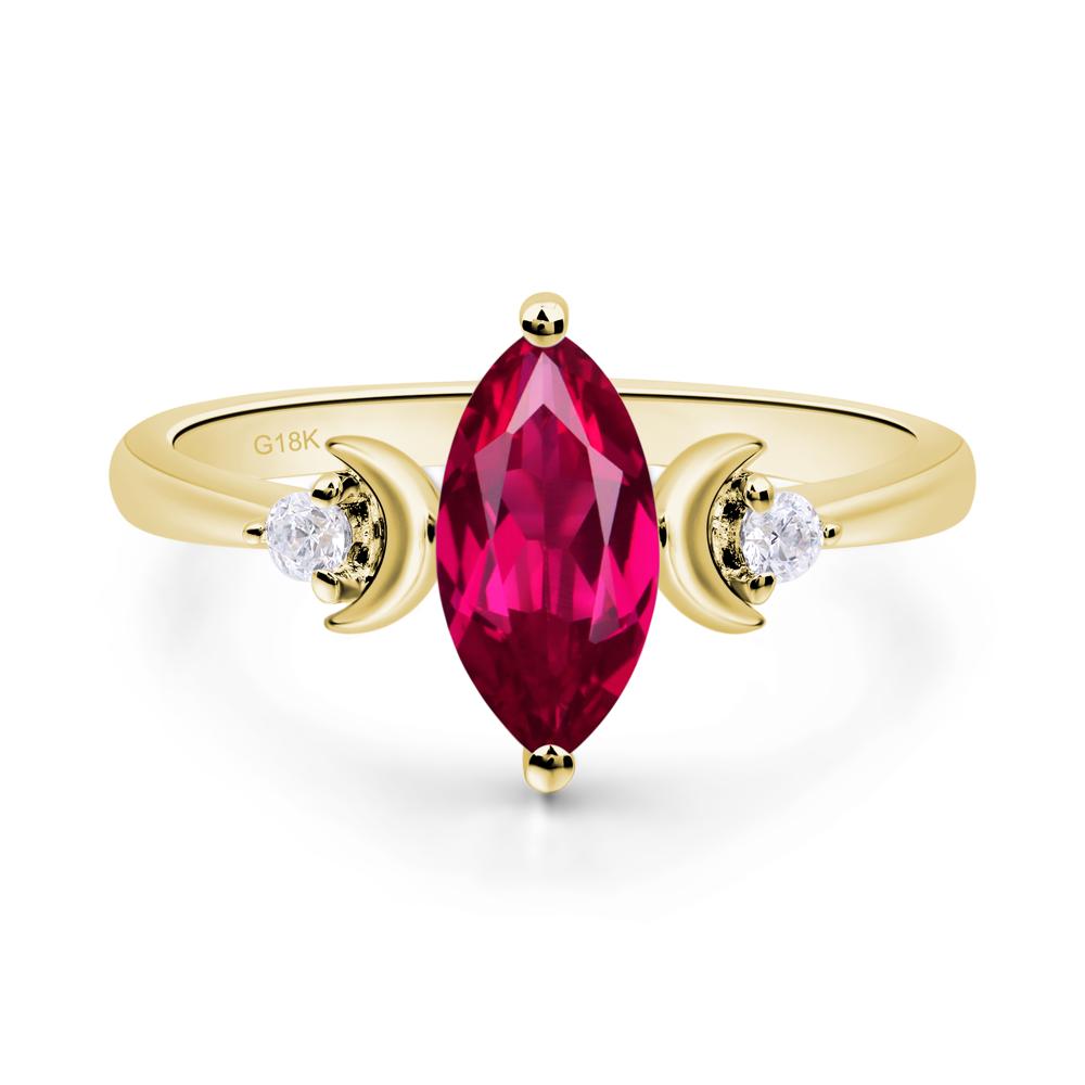 Moon Inspired Ruby Engagement Ring - LUO Jewelry #metal_18k yellow gold