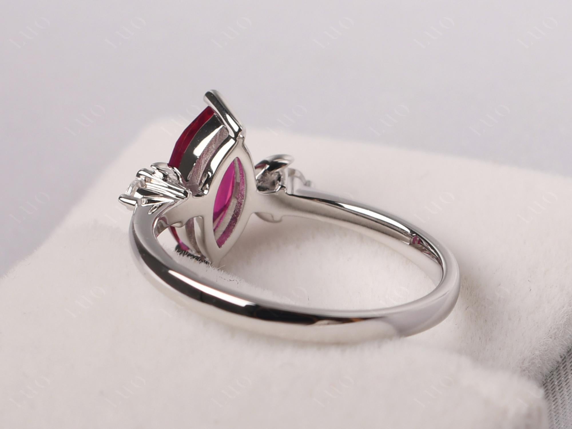 Moon Inspired Ruby Engagement Ring - LUO Jewelry
