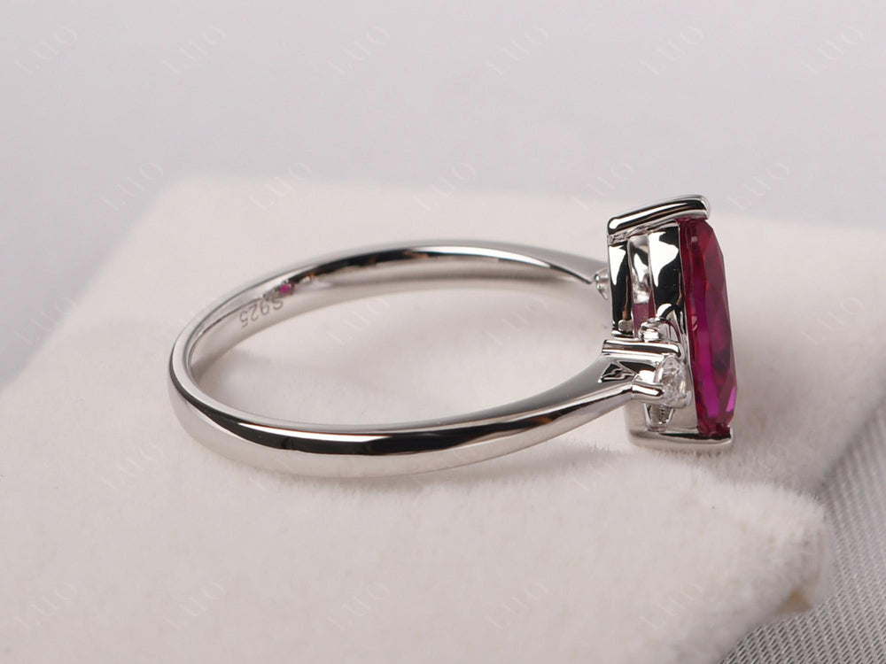 Marquise Cut Ruby Moon Ring - LUO Jewelry