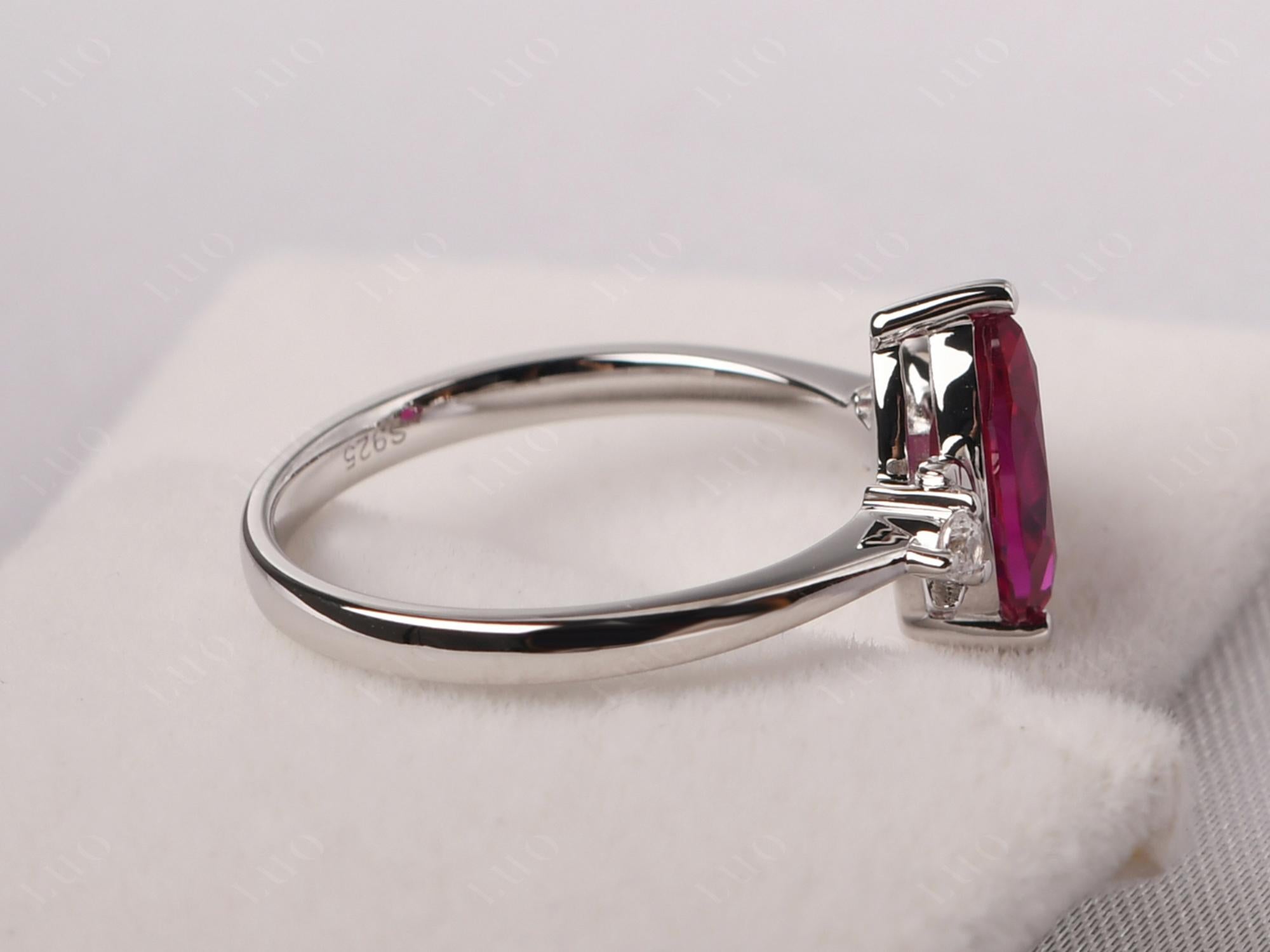 Moon Inspired Ruby Engagement Ring - LUO Jewelry