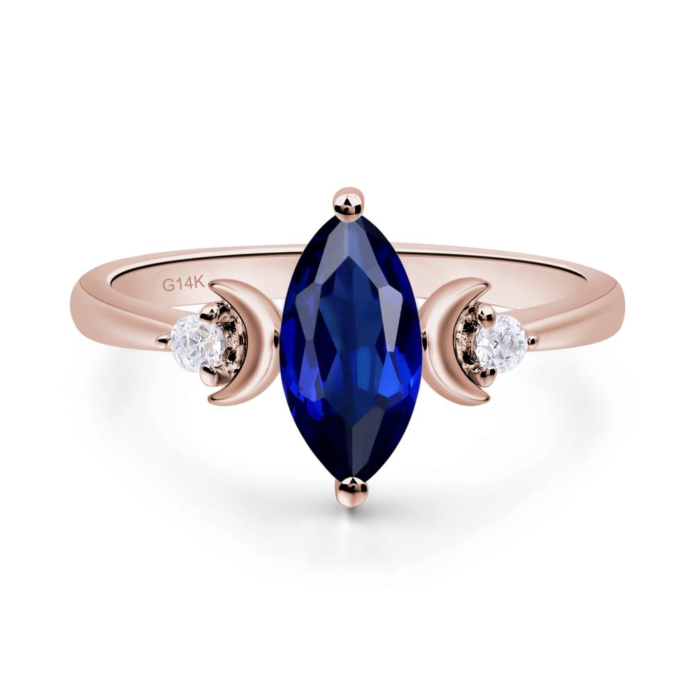 Moon Inspired Sapphire Engagement Ring - LUO Jewelry #metal_14k rose gold