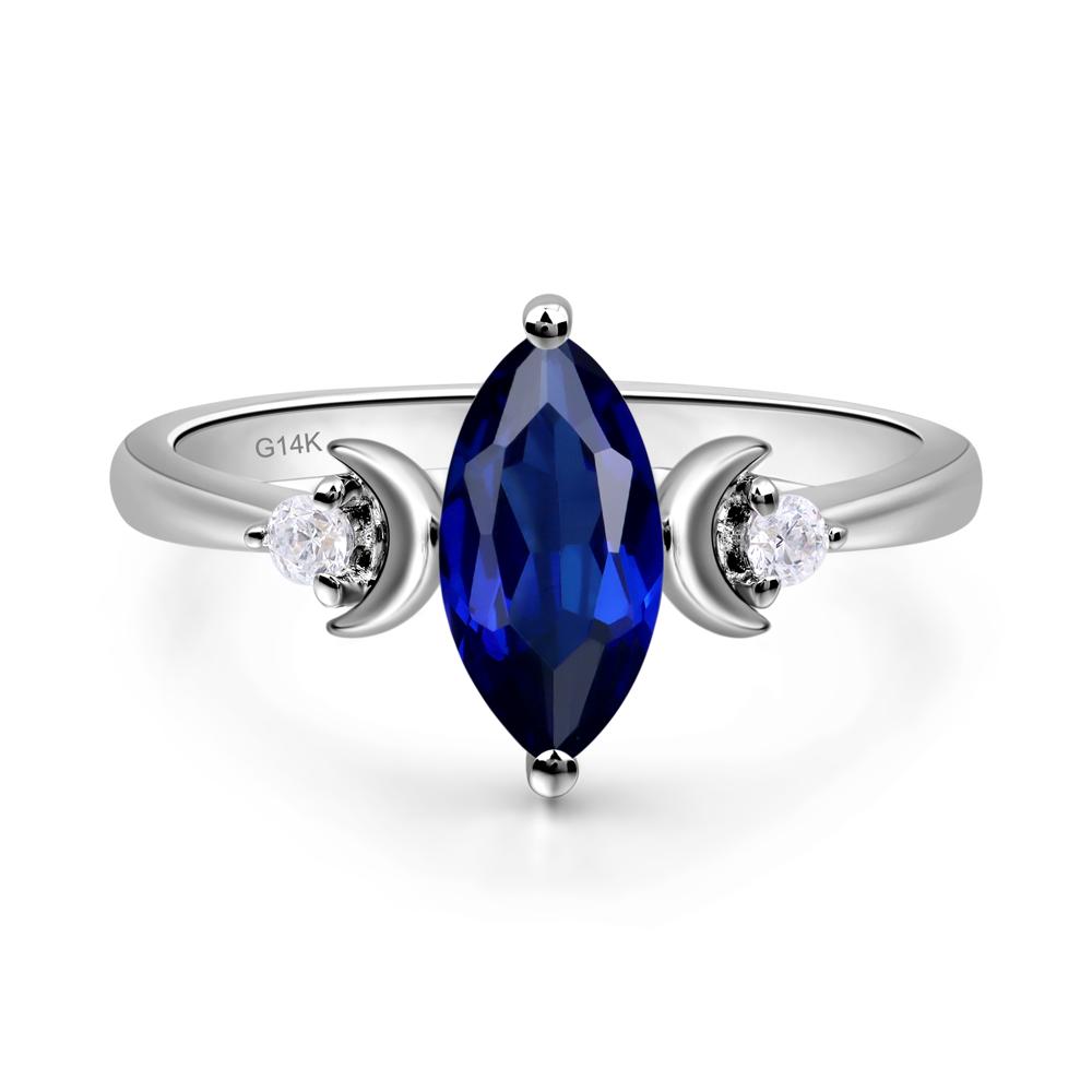 Moon Inspired Sapphire Engagement Ring - LUO Jewelry #metal_14k white gold