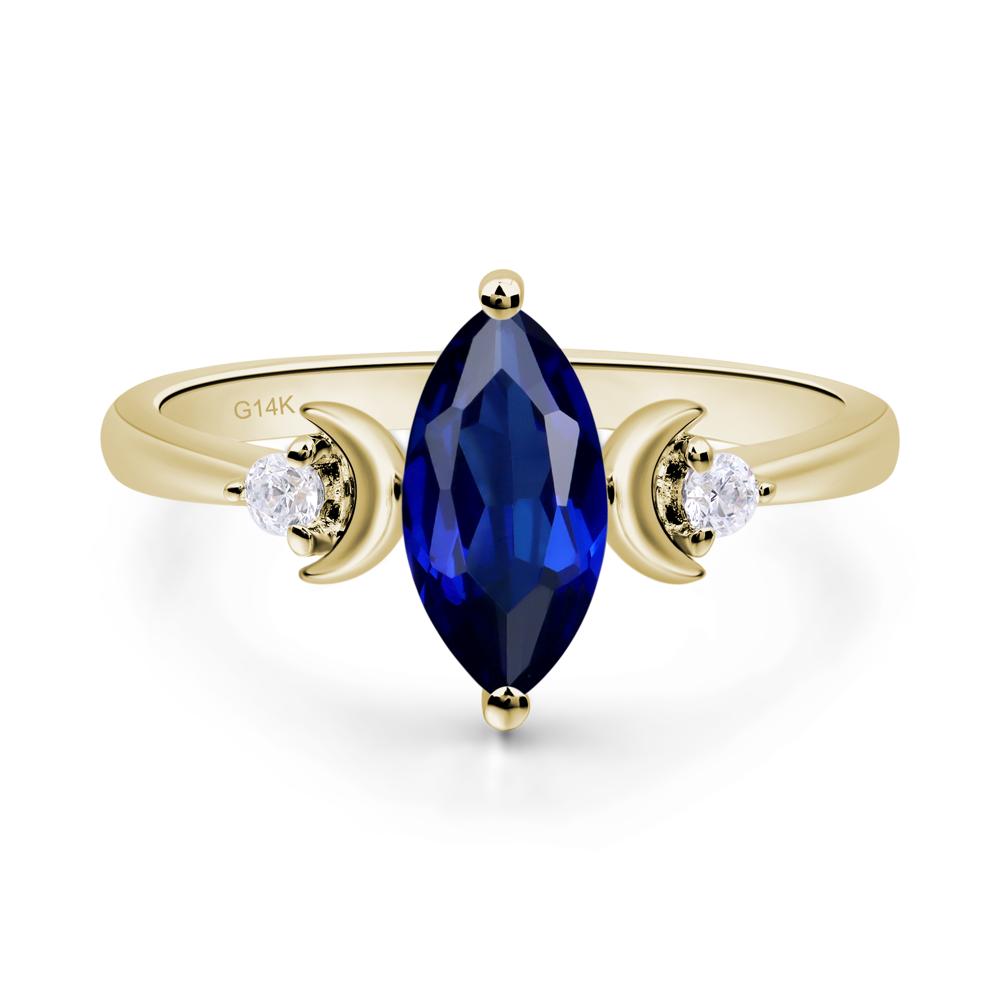 Moon Inspired Sapphire Engagement Ring - LUO Jewelry #metal_14k yellow gold