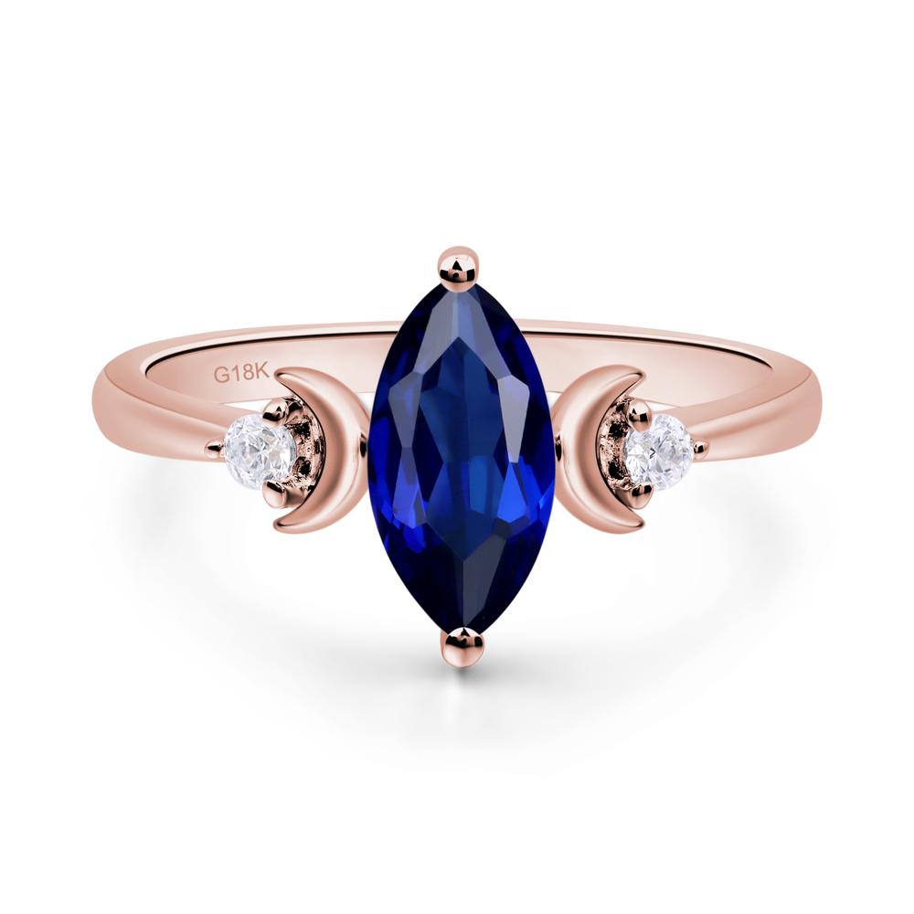 Moon Inspired Sapphire Engagement Ring - LUO Jewelry #metal_18k rose gold