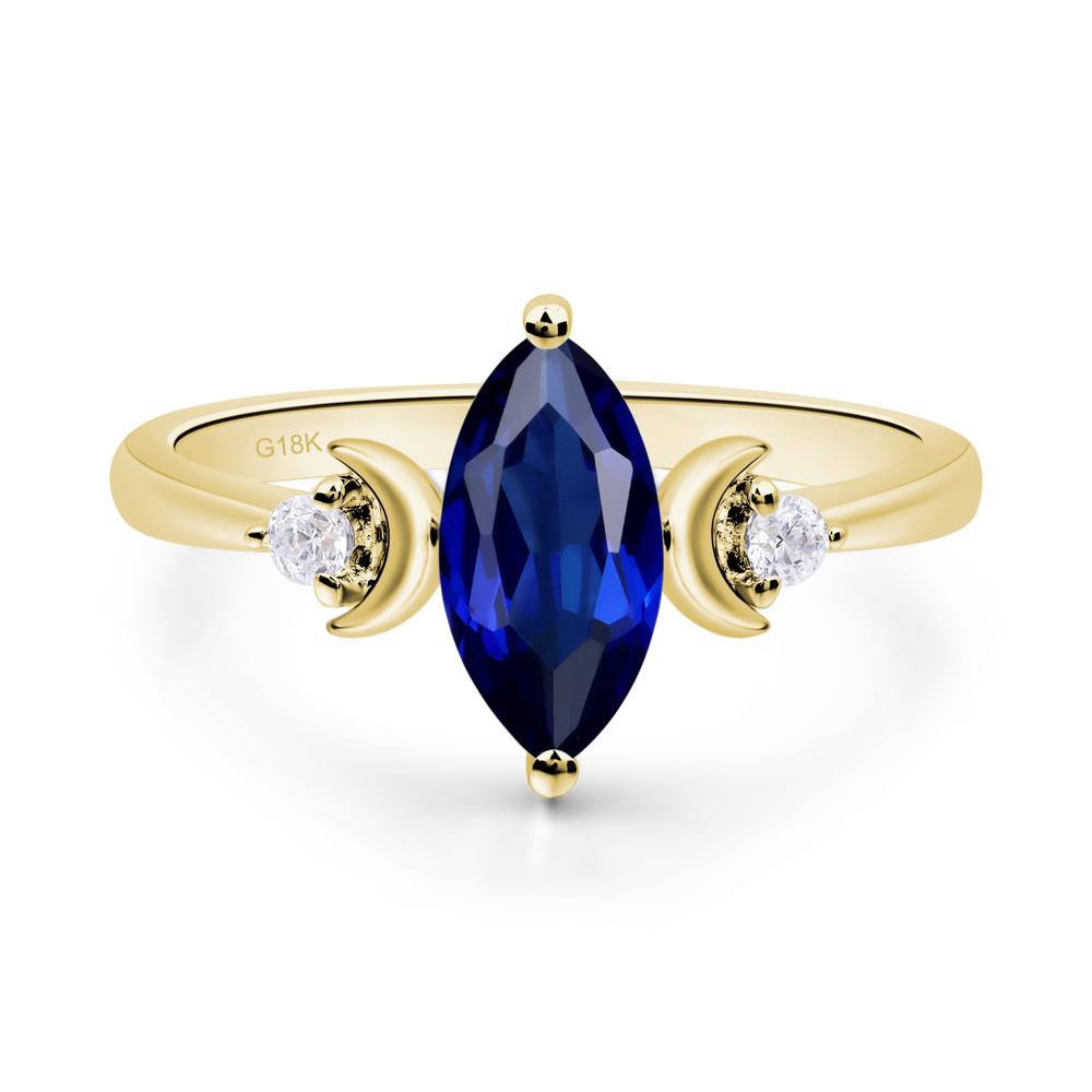 Moon Inspired Sapphire Engagement Ring - LUO Jewelry #metal_18k yellow gold