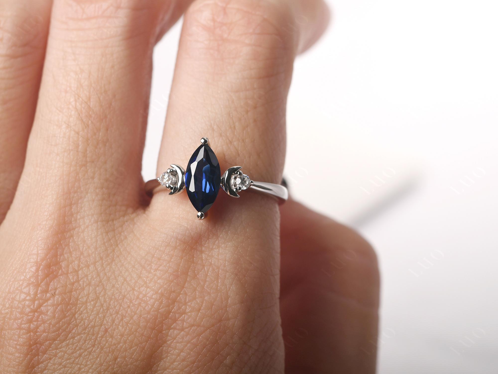 Moon Inspired Sapphire Engagement Ring - LUO Jewelry