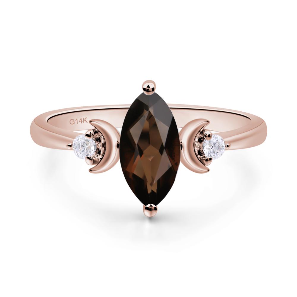 Moon Inspired Smoky Quartz Engagement Ring - LUO Jewelry #metal_14k rose gold