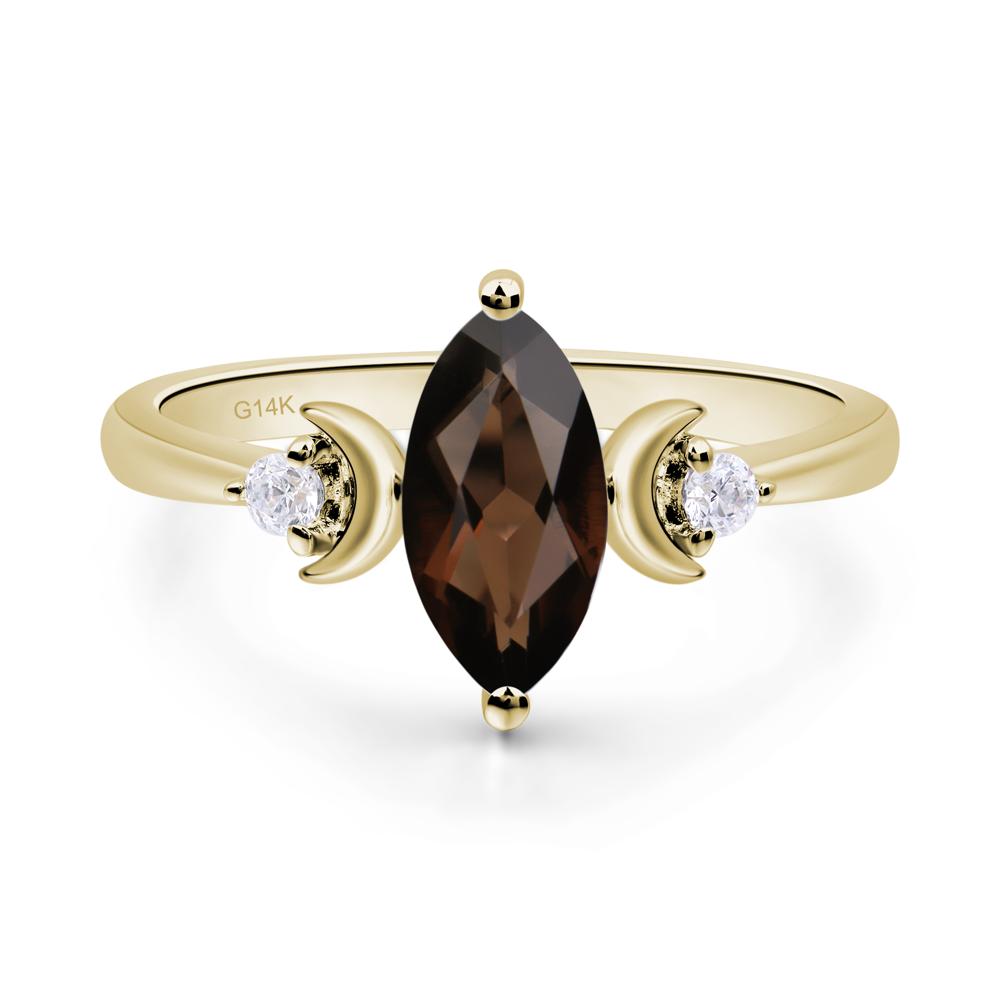 Moon Inspired Smoky Quartz Engagement Ring - LUO Jewelry #metal_14k yellow gold