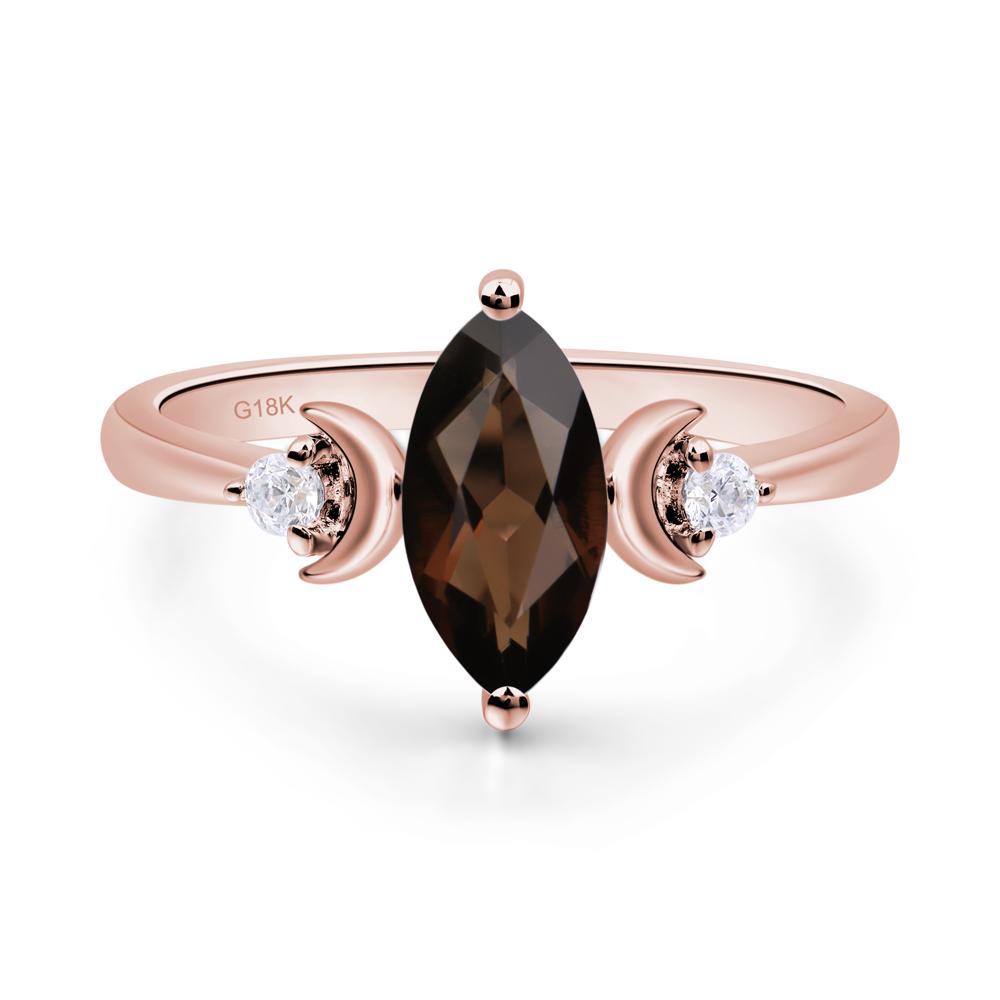 Moon Inspired Smoky Quartz Engagement Ring - LUO Jewelry #metal_18k rose gold