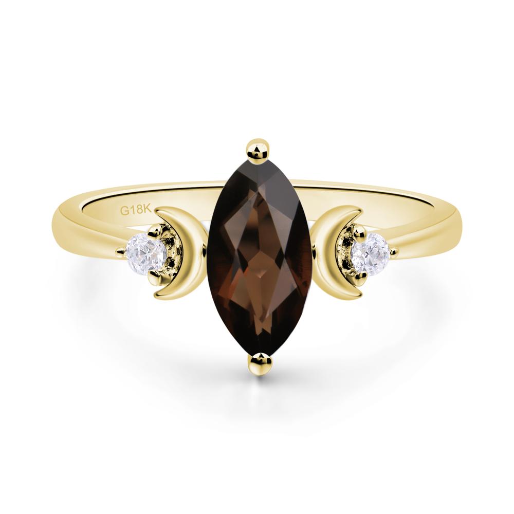 Moon Inspired Smoky Quartz Engagement Ring - LUO Jewelry #metal_18k yellow gold