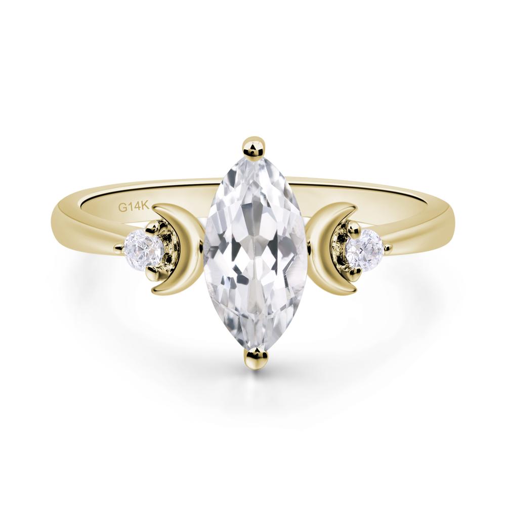Moon Inspired White Topaz Engagement Ring - LUO Jewelry #metal_14k yellow gold