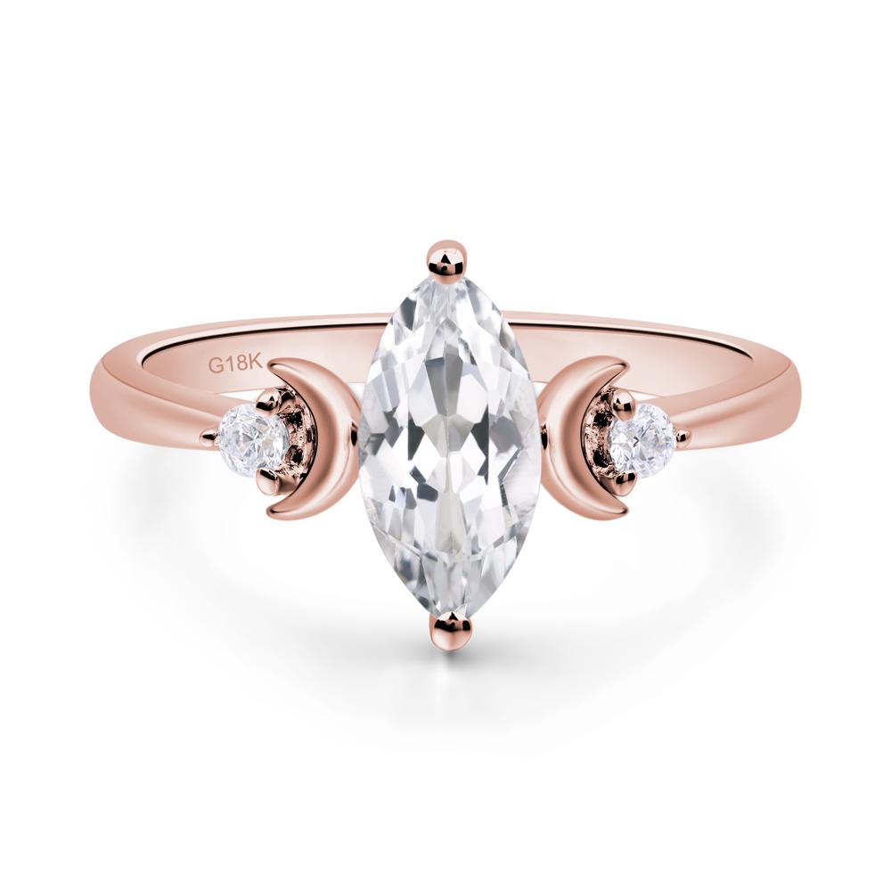 Moon Inspired White Topaz Engagement Ring - LUO Jewelry #metal_18k rose gold