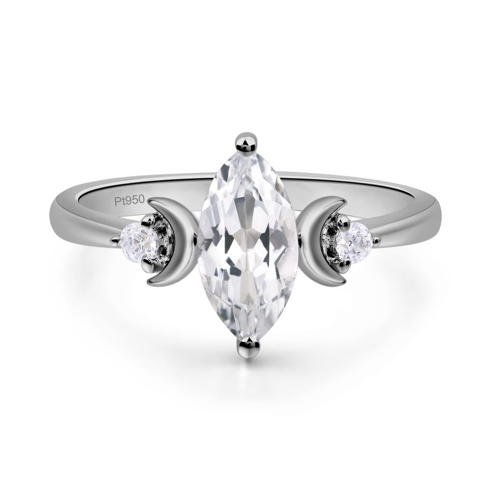 Moon Inspired White Topaz Engagement Ring - LUO Jewelry #metal_platinum