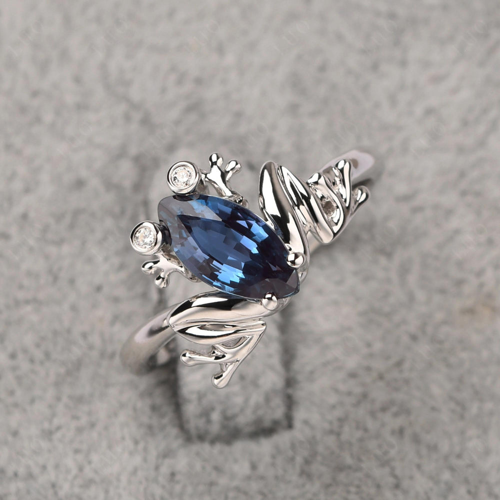 Marquise Cut Alexandrite Frog Ring - LUO Jewelry