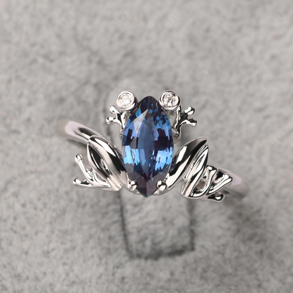 Marquise Cut Alexandrite Frog Ring - LUO Jewelry